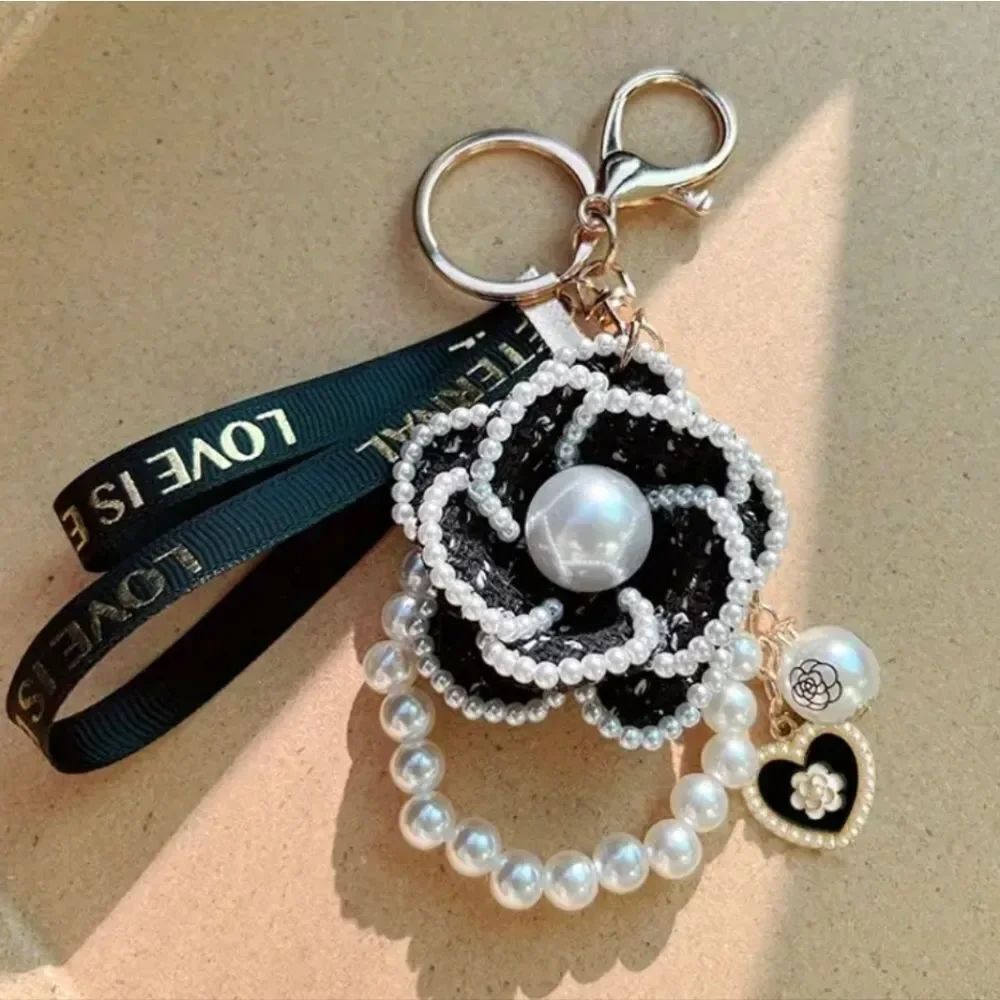 Luxurious Camellia Flower Keychain Bag Charm
